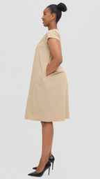 Zosa, beige relaxed office dress