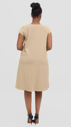 Zosa, beige relaxed office dress