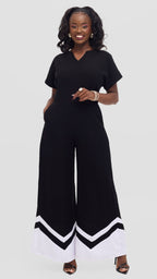 zosa black chevron jumpsuit
