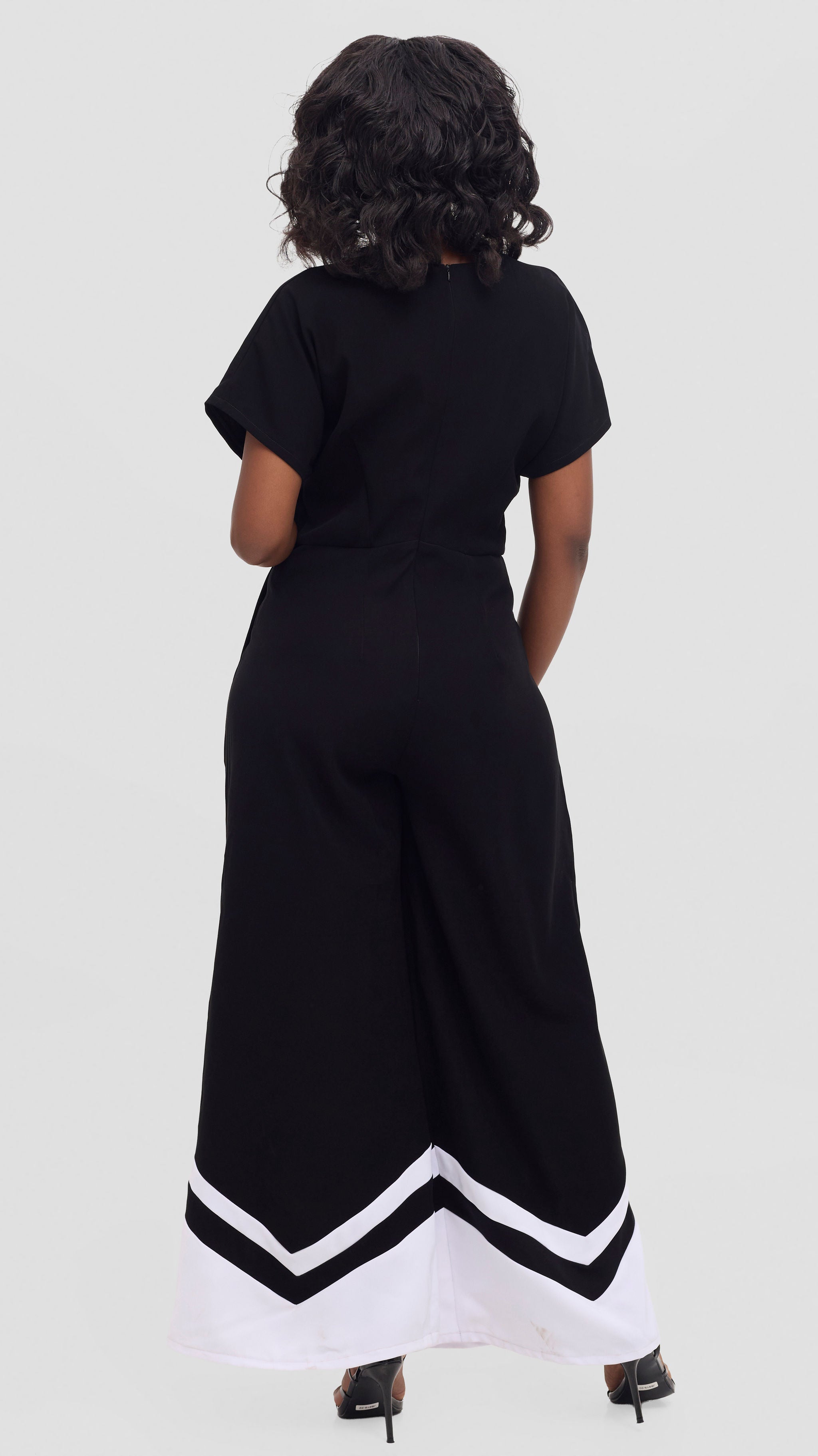 zosa black chevron jumpsuit