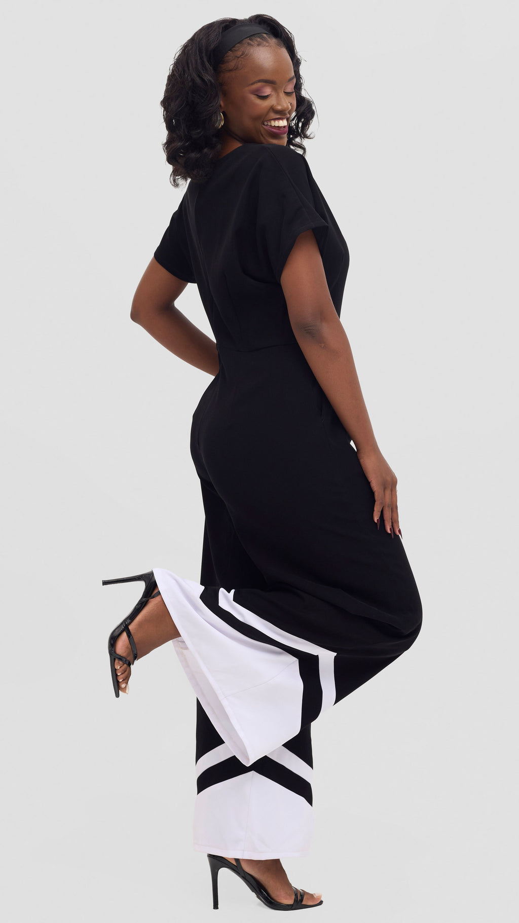 zosa black chevron jumpsuit
