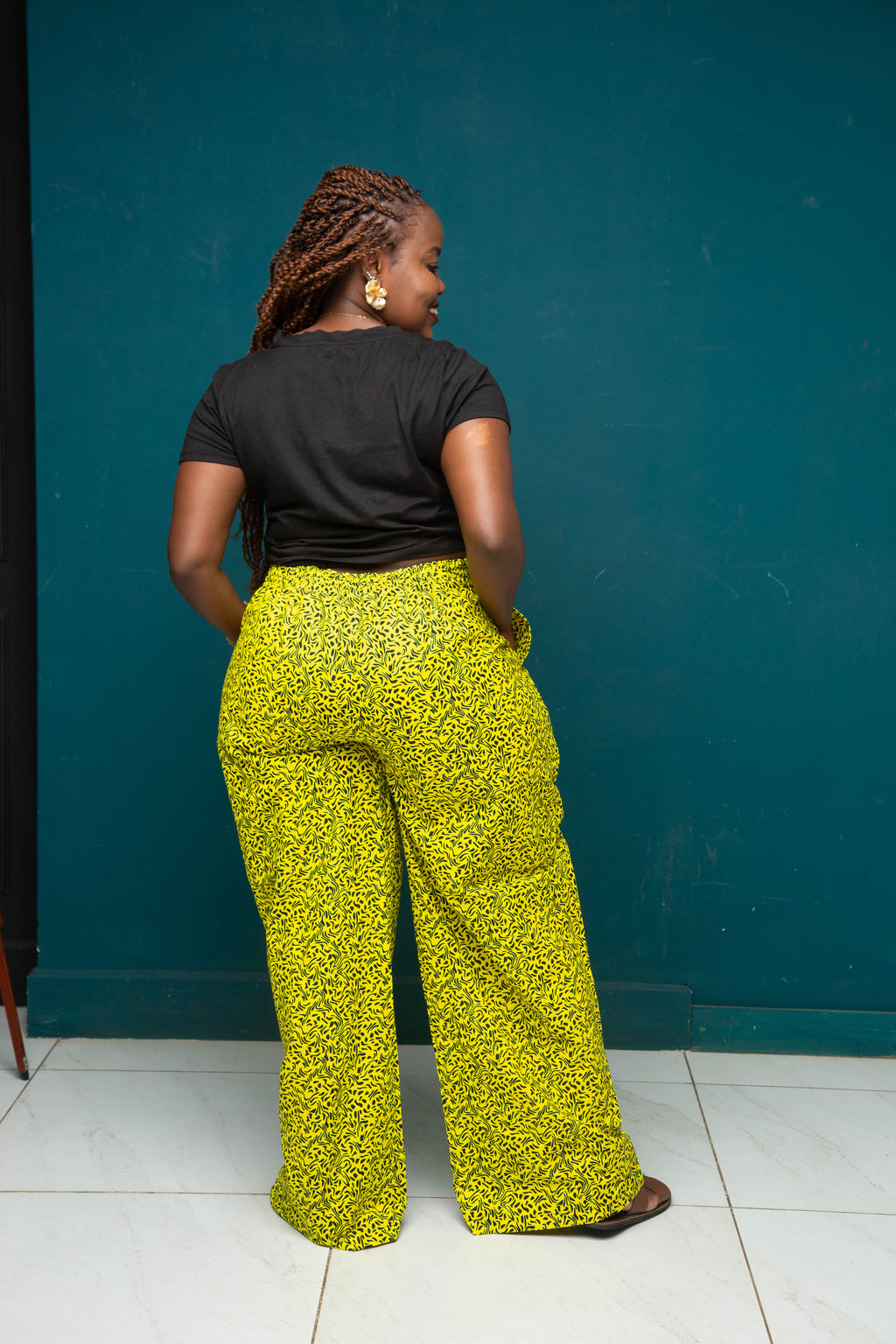 ZOSA Yellow Ankara Pant- Plus  SIZE  for women