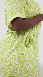 ZOSA Green Mirage  Knee-length ,High low Dress ,  Effortless  classy &  confy
