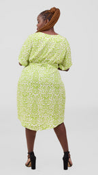 ZOSA Green Mirage  Knee-length ,High low Dress ,  Effortless  classy &  confy