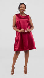 Zosa burgundy silk ,satin dress, elegant on grossy