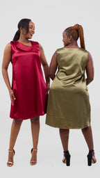 Zosa burgundy silk ,satin dress, elegant on grossy