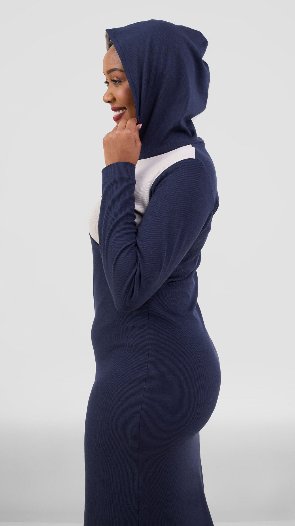 Zosa navy hooded hugsy  bodycon ress