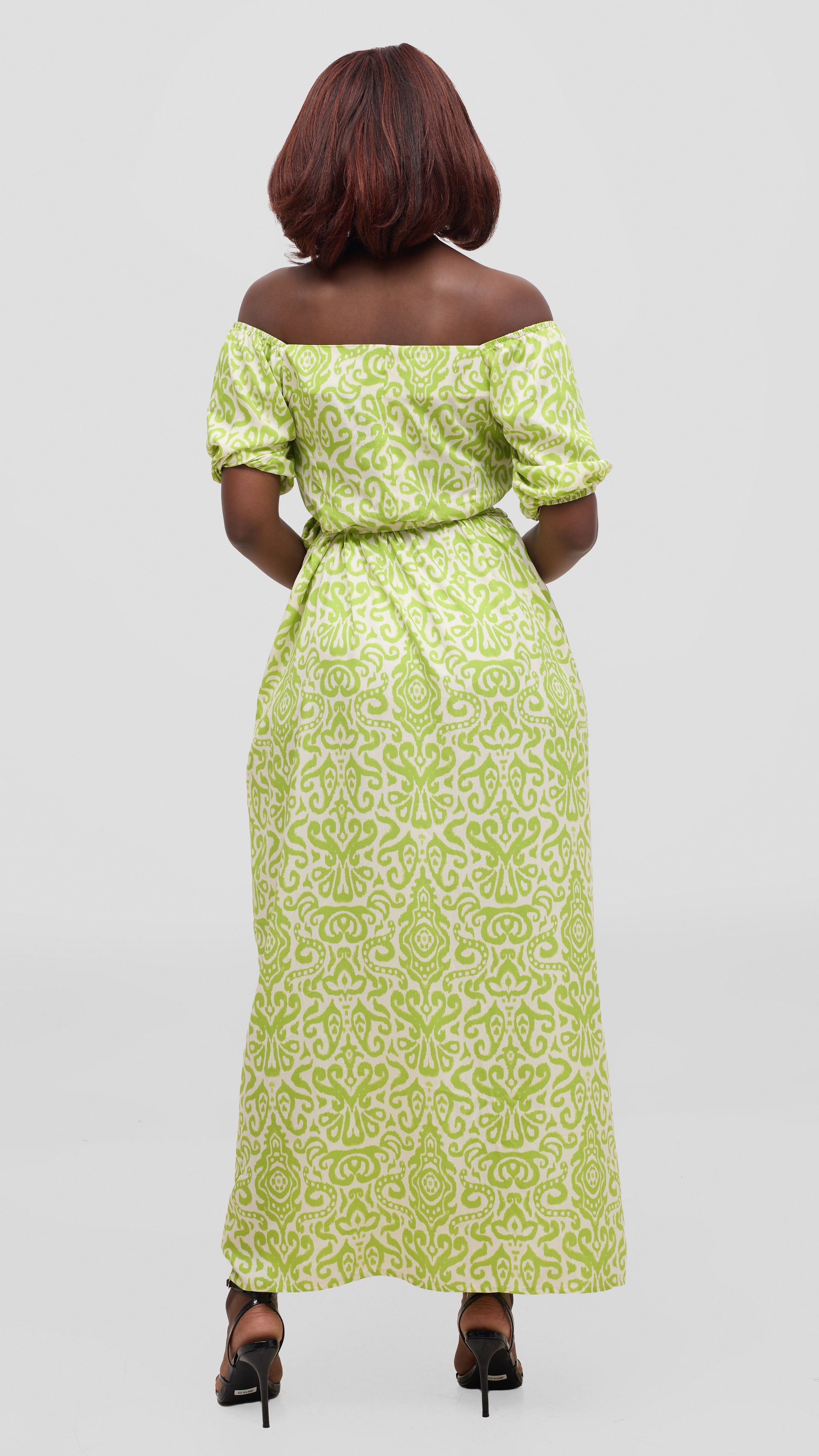 Lime Green Off-Shoulder Maxi Dress – Easy Free Bohemian Summer Dress for Women