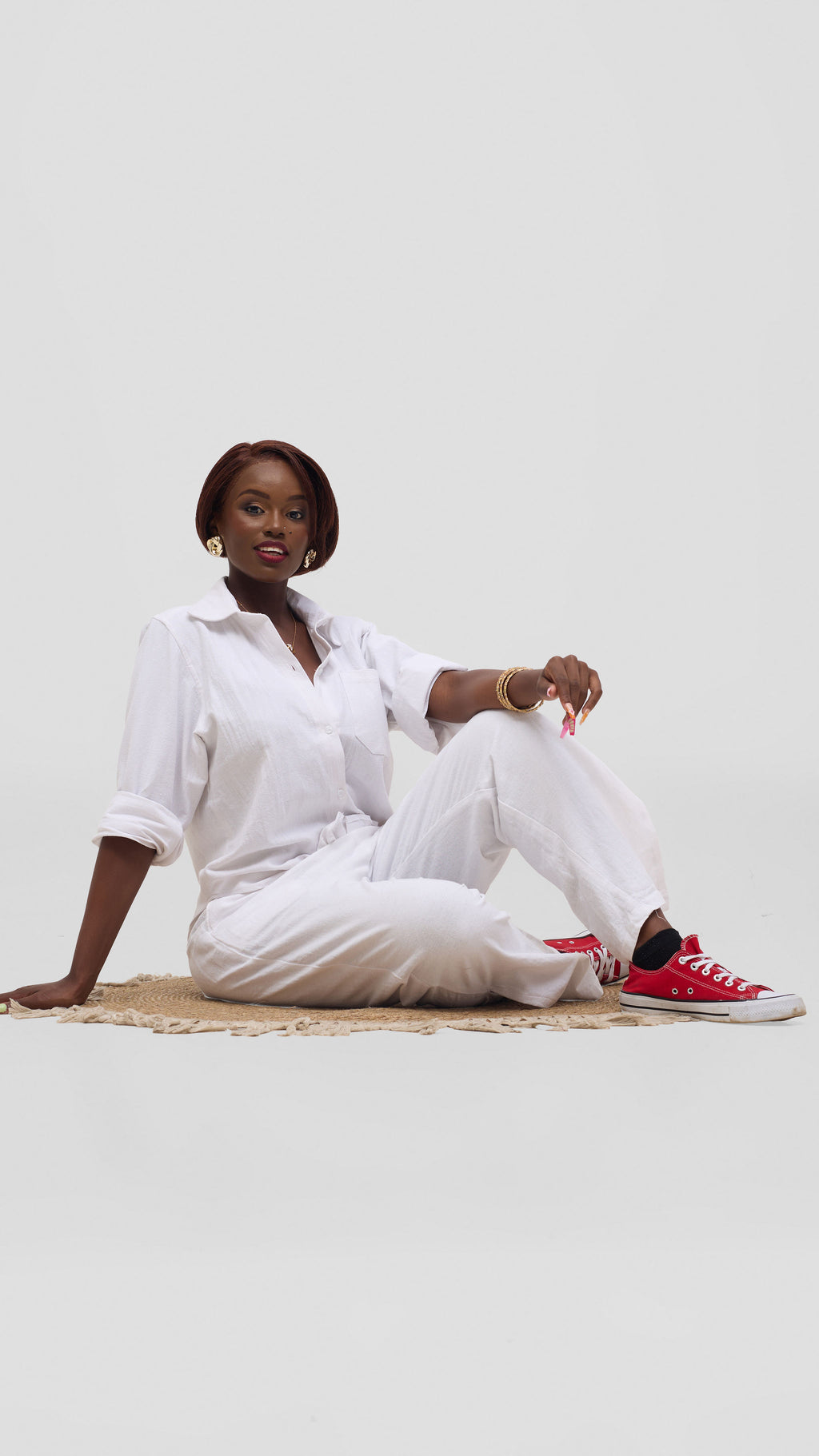Zosa White Safari Heavy Linen Two-Piece Set for Women – Premium Wide Leg Sustainable Linen Outfit