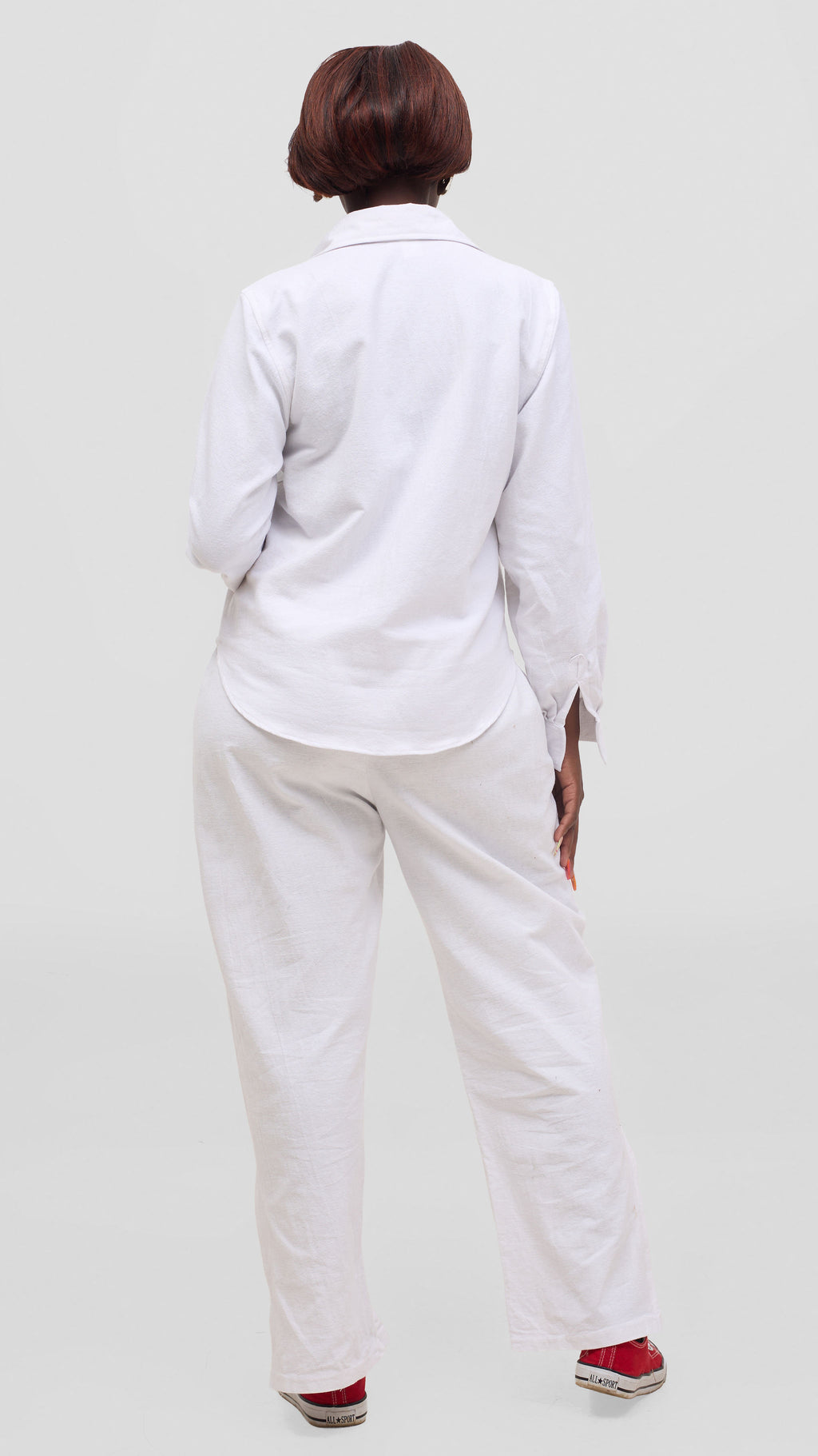 Zosa White Safari Heavy Linen Two-Piece Set for Women – Premium Wide Leg Sustainable Linen Outfit