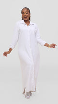 zosa White Voyage Premium Linen Shirt Dress – Sustainable Luxury for Effortless Everyday Style