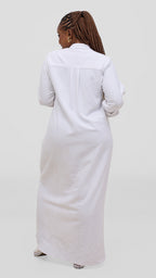 zosa White Voyage Premium Linen Shirt Dress – Sustainable Luxury for Effortless Everyday Style