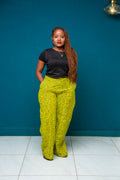 ZOSA Yellow Ankara Pant- Plus  SIZE  for women