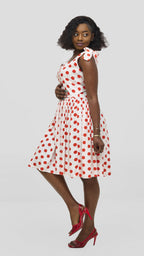 Zosa Polka dot Zolaa Summer Dress ; Knee-Length Chiffon Cotton Dress