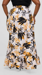 Zosa Leafy Wild Whisp Tiered Skirt - Black Print
